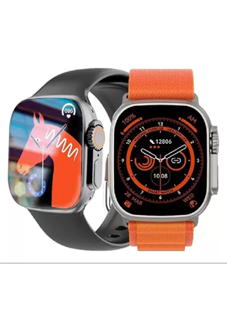 Hw8 Ultra Çift Kordon 49mm - Siri Nfc Bluetooth Arama Konuşma - İos & Android Uyumlu Akıllı Saat (