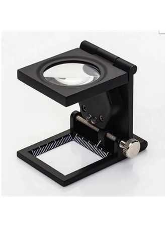 -28x28 Mm Katlanır Sayaçlı Metal Lüp, 2 LED Işıklı Büyüteç Tekstil Th9005A (