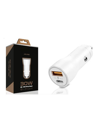 30W USB ve USB-C PD Araba Şarj Cihazı Hızlı Şarj, iPhone ve Android Uyumlu, Çift Çıkışlı (