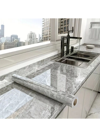 Mermer Desenli Sticker Folyo Atina Grisi 60cm*5mt T04 (