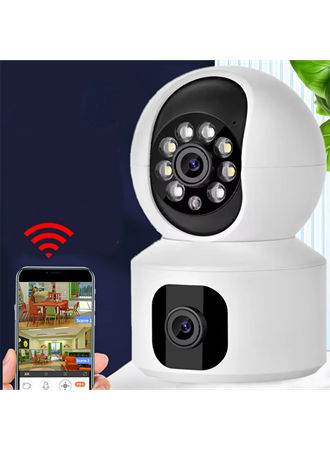 Yosee Uygulama Çift Kameralı Kablosuz Bağlantılı Gece Görüşlü Ev Tipi Güvenlik Kamerası (