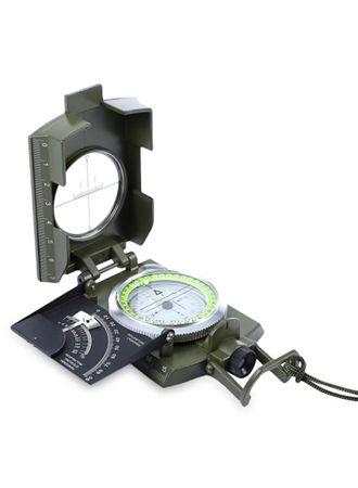 -Prizmatik Suya Dayanıklı Işıltılı Pusula Ile Kılıfı Askeri Ordu Kamp Yürüyüş Seyahat Için Jeoloji Pusula (
