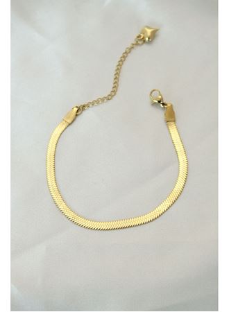 316L Çelik Gold Renk İtalyan Zincirli Bileklik