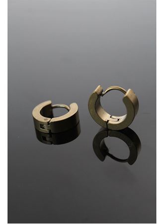 316L Çelik Gold Renk Halka Model Çift Küpe