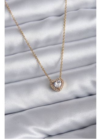 316L Çelik Zincir Gold Renk Charm Kadın Kolye