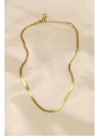 316L Çelik Altın Renk 45 cm İtalyan Zincir Model Kadın Kolye