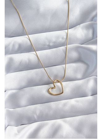 316L Çelik Zincir Gold Renk Kalp Model Kadın Kolye