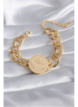 316L Çelik Gold Renk Reşat Altın Model Samanyolu Kadın Bileklik