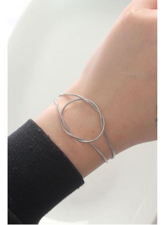 316L Çelik Gümüş Renk Düğüm Model Bileklik