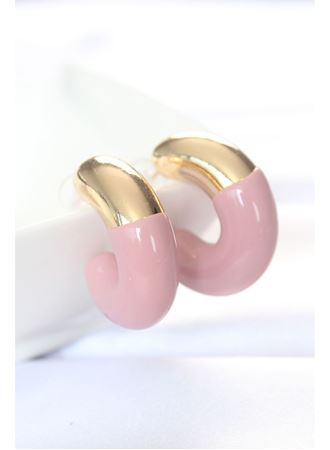 CCB Gül Kurusu Gold Çift Renk Küpe