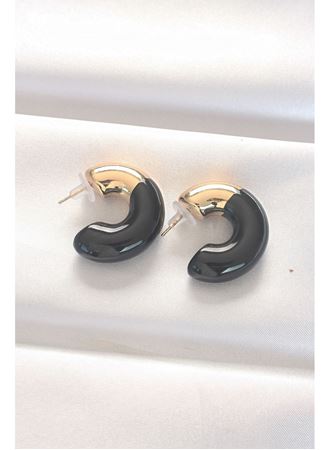 CCB Siyah Gold Çift Renk Küpe