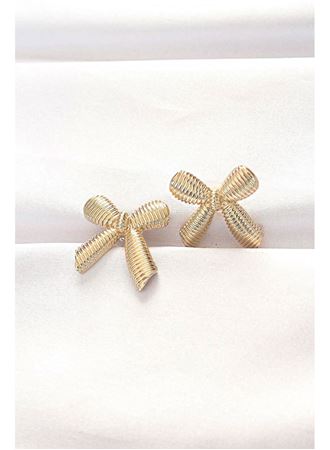 Pirinç Gold Renk Fiyonk Küpe