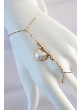 316L Çelik Gold Renk Beyaz Bubble Kalp Tasarımlı Şahmeran