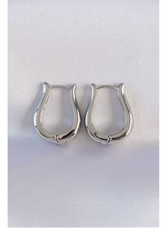 Pirinç Gümüş Renk İçi Boş Gül Küpe