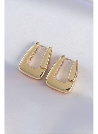 Pirinç Gold Renk Kalın Küpe