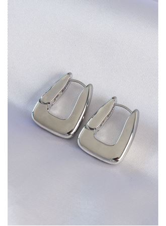 Pirinç Gümüş Renk Kalın Küpe