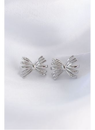 Pirinç Gümüş Renk Fiyonk Küpe