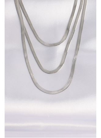 316L Çelik İtalyan Zincir Gümüş Renk Çoklu Kolye