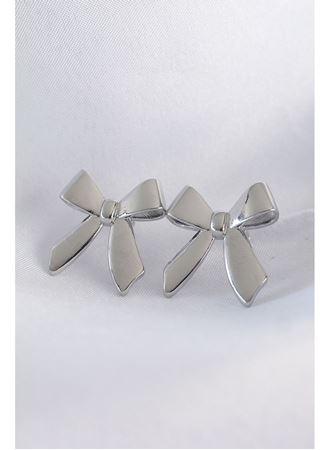 Pirinç Gümüş Renk Düz Plaka Fiyonk Küpe