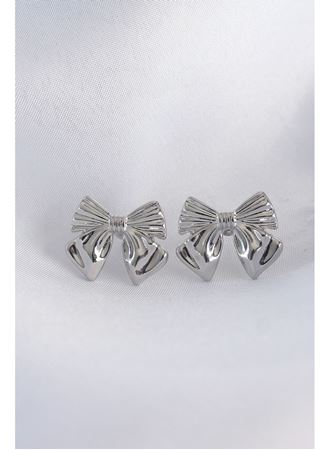 Pirinç Gümüş Renk Fiyonk Küpe