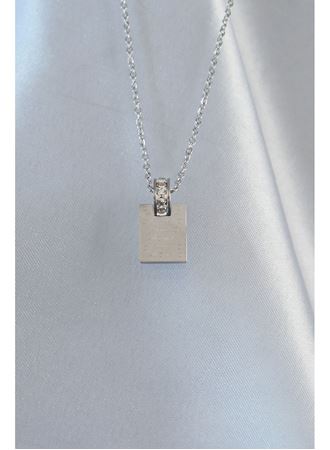 316L Çelik Zincir Gümüş Renk Zirkon Taşlı Aşk Mektubu Kolye