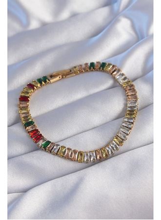 316L Çelik Gold Renk Renkli Su Yolu Tasarımlı Bileklik