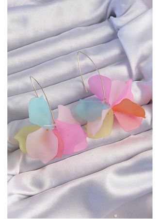 Pirinç Karışık Renkli Flora Küpe