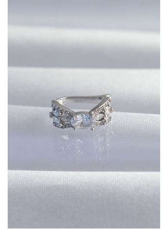 Pirinç Gümüş Renk Zirkon Taş Kaplama Earcuff Küpe