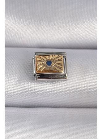 316L Çelik Gümüş Renk Altın Göz İşlemeli Nomination Charm