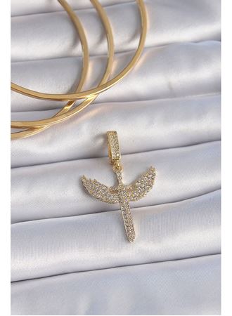 Pirinç Gold Renk Zirkon Taşlı Mikail Model Ajda Charm