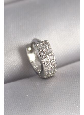 316L Çelik Gümüş Renk Zirkon Taşlı Tragus Piercing