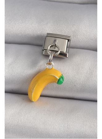 316L Çelik Gümüş Renk Sallantı Muz Model Nomination Charm