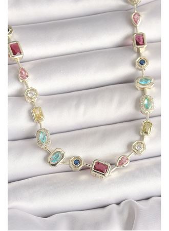 Pirinç Gold Renk Zirkon Taşlı VIP Seri Kadın Kolye