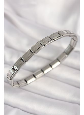 316L Çelik Gümüş Renk İnce Yazılı Nomination Kadın Bileklik