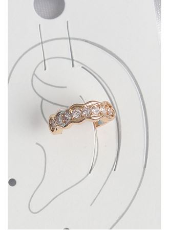 Pirinç Gold Renk Zirkon Taşlı Kadın Kıkırdak Küpe