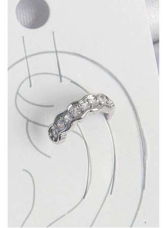 Pirinç Gümüş Renk Zirkon Taşlı Kıkırdak Model Kadın Küpe