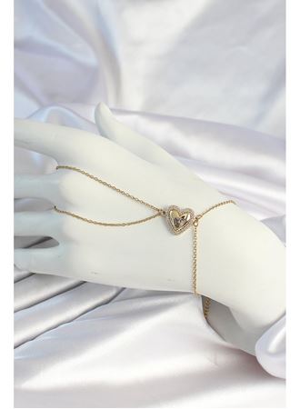 316L Çelik Zincirli Gold Renk Kalp Figürlü Şahmeran