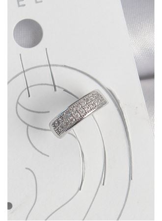 Pirinç Gümüş Renk Zirkon Taşlı Kıkırdak Model Kadın Küpe