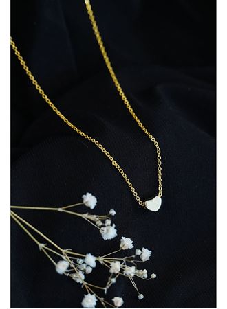 Taşsız Kalpli Kolye Gold Renk