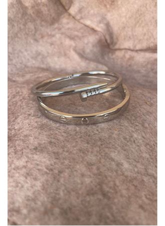 Gümüş Renk Çivi Kombin Bileklik Seti 2 Adet