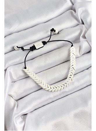 Pirinç Asansörlü Beyaz Juju Kadın Bileklik