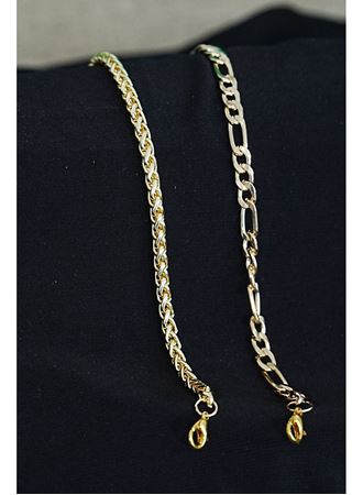 Kombin Bileklik Gold Renk Şavin ve Burgu Model