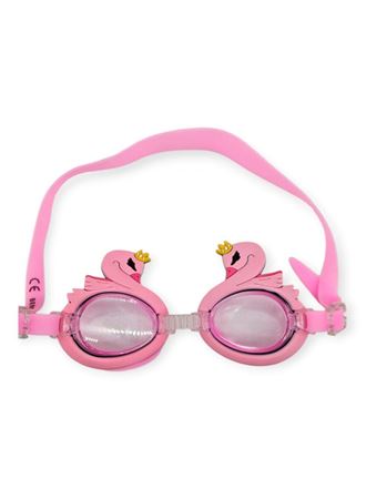 Çocuk Yüzücü Gözlüğü Silikon Taşıma Çantalı Pembe Kuğu - 9014