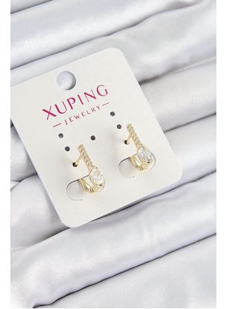 Xuping Zirkon Taşlı I Model Gold Renk Kadın Küpe