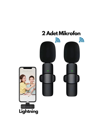 Type-C Çiftli Kablosuz Yaka Mikrofonu Seti - YouTube, TikTok, Vlog ve Canlı Yayınlar İçin Telefon Uyumlu Çift Mikrofon (