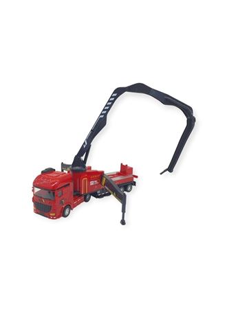 Metal İtfaiye Arabası - Söndürme Vinçli 26cm - 706-43
