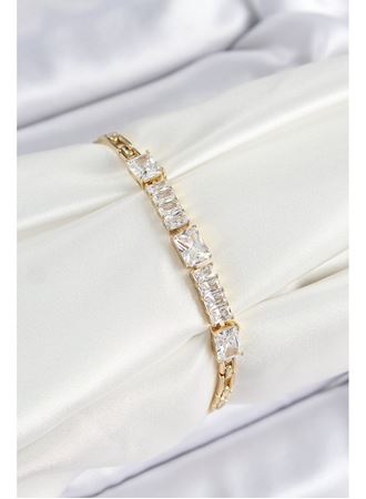 Xuping Pirinç Parçalı Su Yolu Model Gold Renk Kadın Bileklik