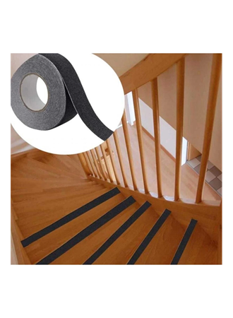 Merdiven Zemin Kaydırmaz Güçlü Bant Yapışkanlı Kaymaz Bant Siyah 25 mm X 5 Metre (