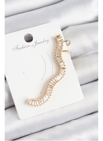 Pirinç Su Yolu Model Gold Renk Sağ Kıkırdak Küpe