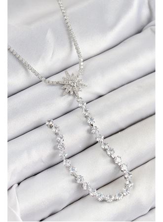 Pirinç Zirkon Taşlı Kutup Yıldızı Model Gold Renk Y Kolye